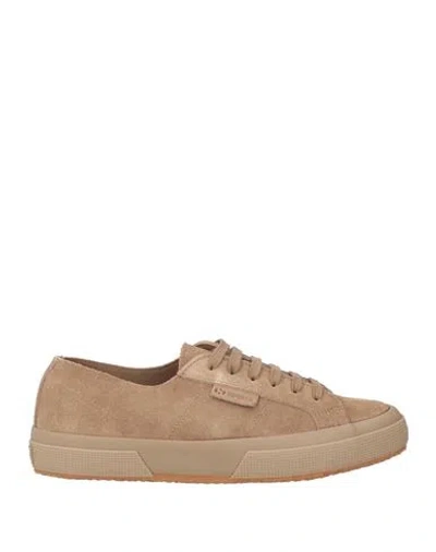 Superga Woman Sneakers Beige Size 8 Leather In Brown