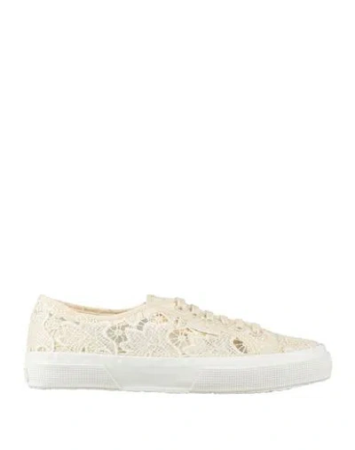 Superga Woman Sneakers Beige Size 9 Textile Fibers In White