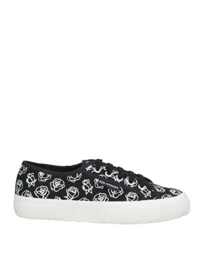 Superga Woman Sneakers Black Size 6.5 Textile Fibers