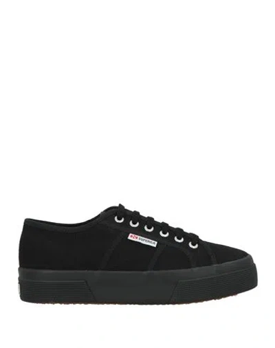 Superga Woman Sneakers Black Size 6.5 Textile Fibers