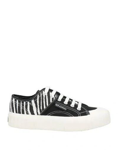 Superga Woman Sneakers Black Size 6.5 Textile Fibers
