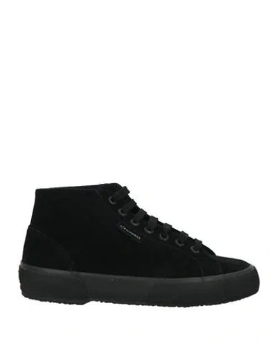 Superga Woman Sneakers Black Size 7.5 Leather
