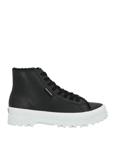Superga Woman Sneakers Black Size 7.5 Leather
