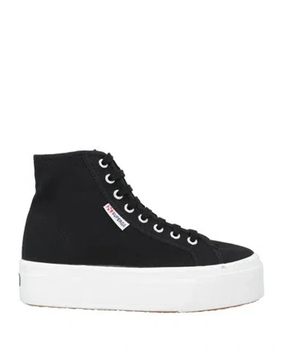 Superga Woman Sneakers Black Size 7.5 Textile Fibers In Multi