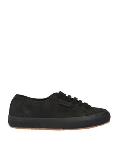 Superga Woman Sneakers Black Size 8 Leather