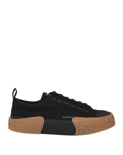 Superga Woman Sneakers Black Size 8.5 Textile Fibers