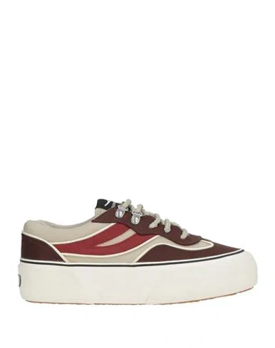 Superga Woman Sneakers Brown Size 6.5 Textile Fibers In Multi