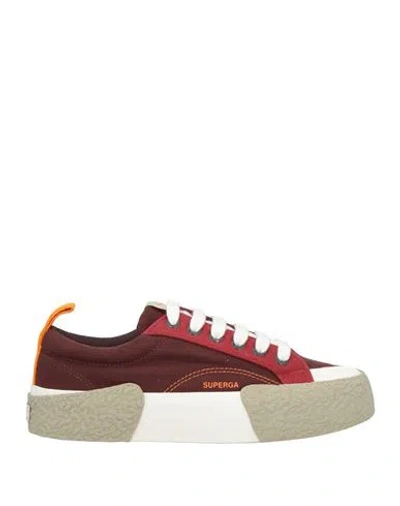 Superga Woman Sneakers Burgundy Size 6.5 Textile Fibers In Red