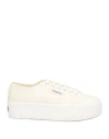 Superga Woman Sneakers Cream Size 6 Textile Fibers In White