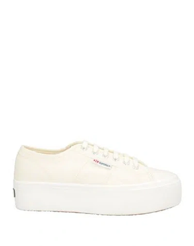 Superga Woman Sneakers Cream Size 6 Textile Fibers