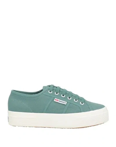 Superga Woman Sneakers Emerald Green Size 6.5 Textile Fibers