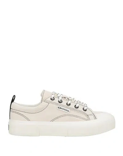 Superga Woman Sneakers Ivory Size 6.5 Leather In White