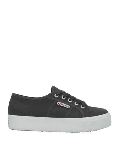 SUPERGA SUPERGA WOMAN SNEAKERS LEAD SIZE 6 TEXTILE FIBERS