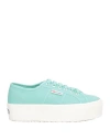 Superga Woman Sneakers Light Green Size 7.5 Textile Fibers In Blue