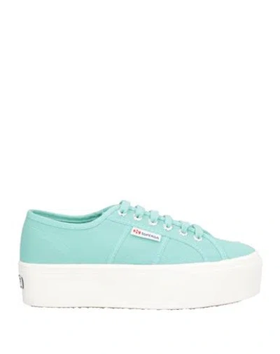 Superga Woman Sneakers Light Green Size 7.5 Textile Fibers