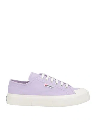 Superga Woman Sneakers Lilac Size 6 Textile Fibers In Purple