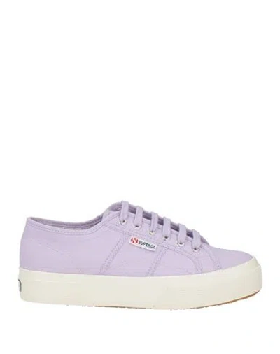 Superga Woman Sneakers Lilac Size 8 Textile Fibers In Animal Print