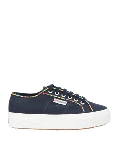 SUPERGA SUPERGA WOMAN SNEAKERS MIDNIGHT BLUE SIZE 7.5 TEXTILE FIBERS
