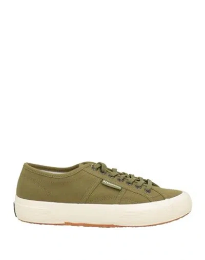 Superga Woman Sneakers Military Green Size 9 Textile Fibers