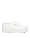 Superga 40mm Carodaur Platform Leather Sneakers In White