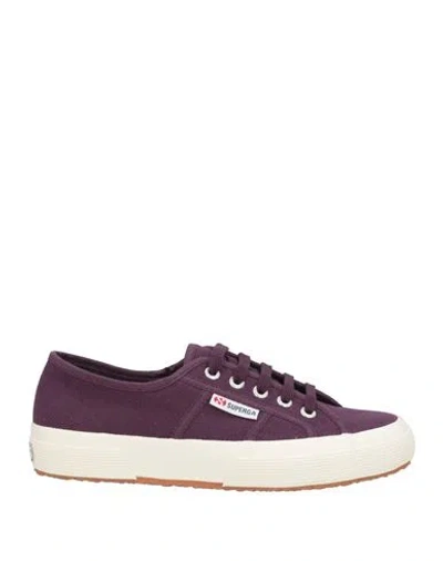 Superga Woman Sneakers Plum Size 6.5 Textile Fibers In Purple