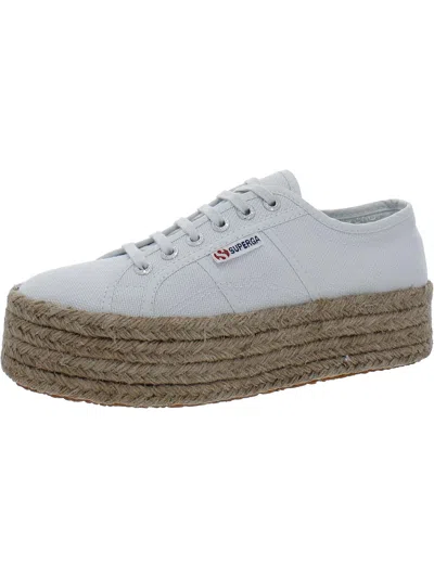Superga Womens Lace-up Canvas Casual And Fashion Sneakers In White