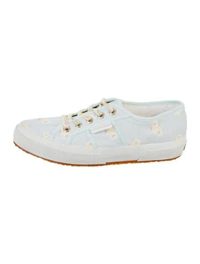 Pre-owned Superga X Loveshackfancy Canvas Sneakers In Blue