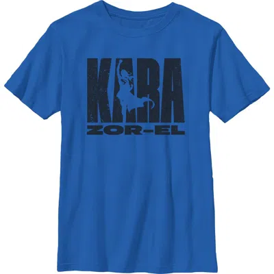 Supergirl Kids' Boy's  Kara Zor-el Silhouette  Graphic T-shirt In Blue