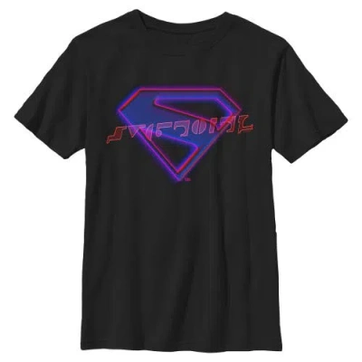 Supergirl Kids' Boy's  Neon Classic Logo  Graphic T-shirt In Black