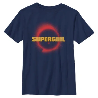 Supergirl Kids' Boy's  Official Sun Logo  Graphic T-shirt In Blue