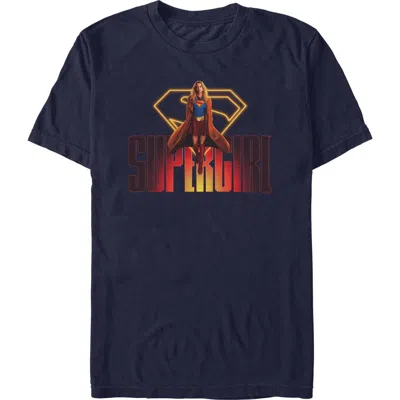 Supergirl Kara Flying Logo  Graphic T-shirt In Blue