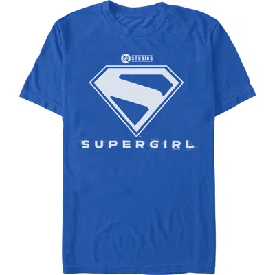 Supergirl Official Shield White Logo  Graphic T-shirt In Blue