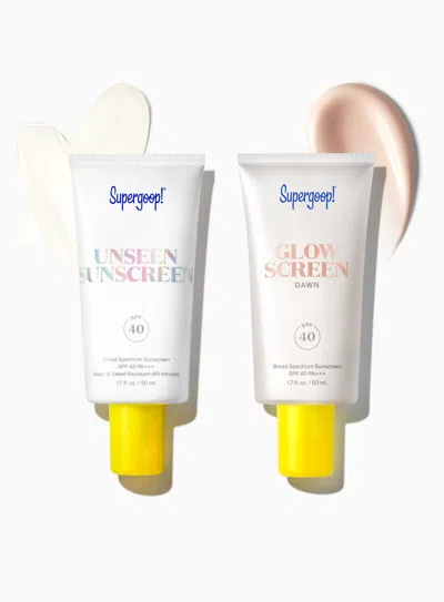 Supergoop 2-in-1 Beauty Booster Set Sunscreen Dawn ! In White