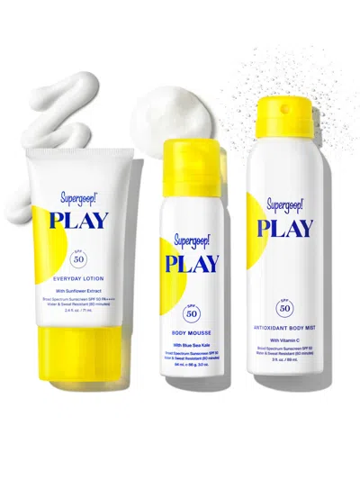 Supergoop 3 Ways To Play Travel Set Sunscreen ! In White
