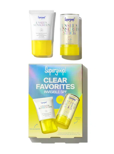 Supergoop Clear Favorites Invisible Spf Kit Sunscreen Travel !