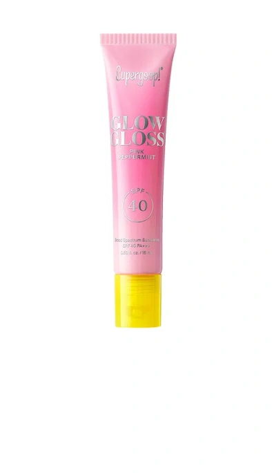 Supergoop ! Glow Gloss Spf 40 Lip Balm With Peptides And Shea Butter Pink Peppermint 0.5 Oz/15 ml In Transparent