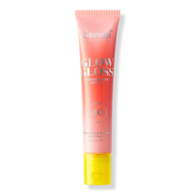 Supergoop Glow Gloss Spf 40 Lip Balm With Peptides & Shea Butter - Strawberry Spritz