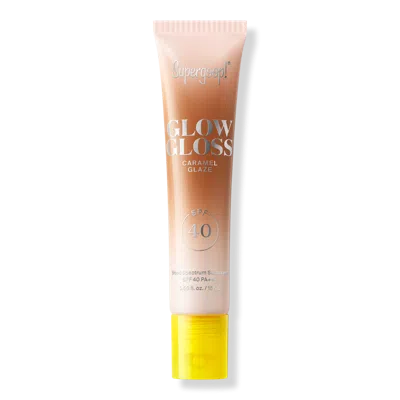 Supergoop Glow Gloss Spf 40 Lip Balm With Peptides & Shea Butter - Caramel Glaze In Brown