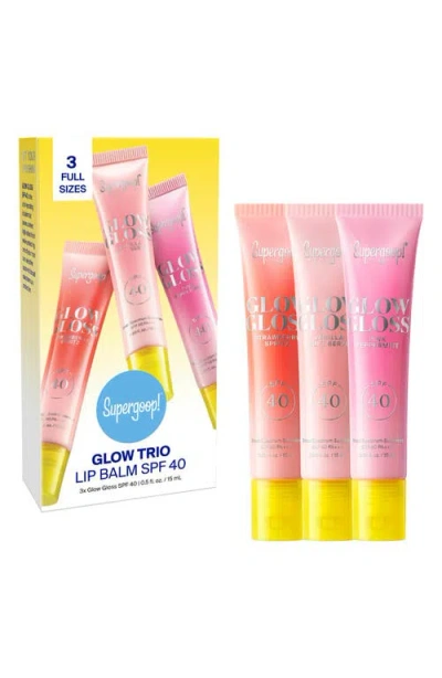 Supergoop !® Glow Trip Lip Balm Spf 40 Trio $66 Value In Transparent