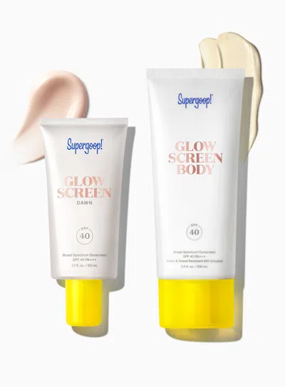 Supergoop Glowscreen Face & Body Set Dawn ! In White