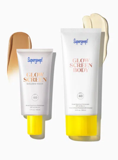Supergoop Glowscreen Face & Body Set Golden Hour ! In White