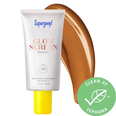 SUPERGOOP ! GLOWSCREEN SPF 40 SUNSCREEN WITH HYALURONIC ACID + NIACINAMIDE 1.7 OZ SUNSET / 50 ML - DEEP BRONZE