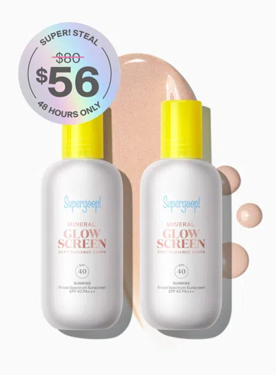Supergoop Mineral Glowscreen Soft-radiance Drops Spf 40 2-pack Sunrise ! In Transparent