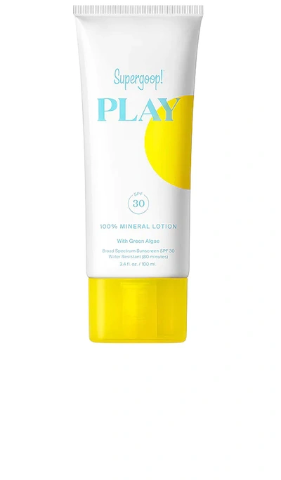 Supergoop ! Play 100% Mineral Sunscreen Lotion Spf 30 With Green Algae 3.4 oz/ 100 ml In 3.4 Fl oz | 100 ml