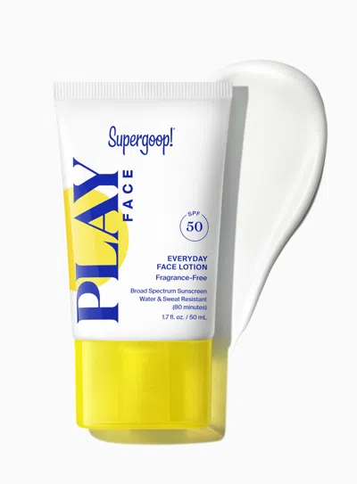Supergoop Play Everyday Face Lotion Spf 50 Fragrance-free Sunscreen 1.7 Fl. Oz. !