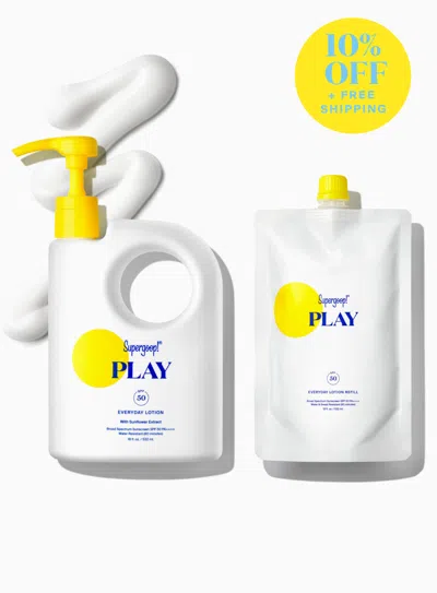 Supergoop Play Pump & Refill Set Sunscreen - Refill ! In White