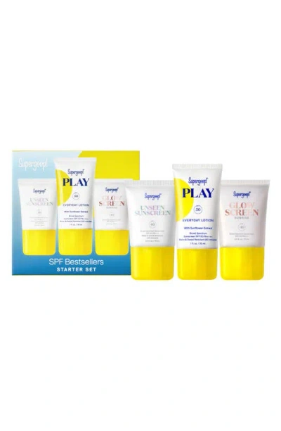 Supergoop Spf Bestsellers Set (limited Edition) $48 Value In White