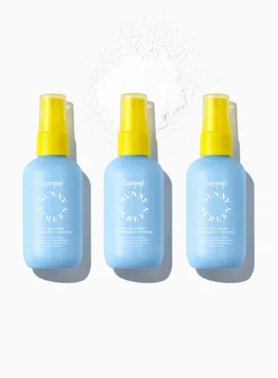 Supergoop Sunnyscreen 100% Mineral Spray Spf 50 - 3 Pack ! In White