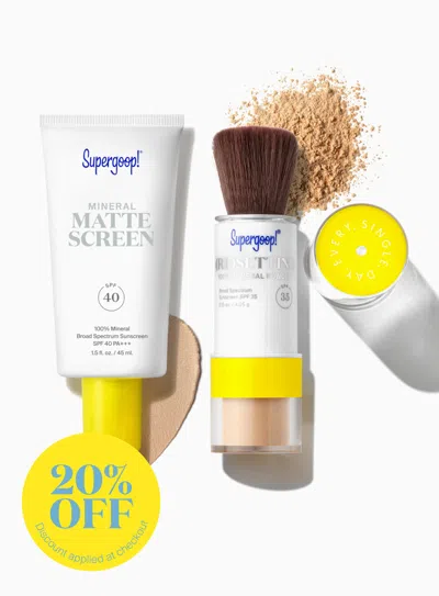 Supergoop The Matte Prime & Reapply Set Sunscreen Light ! In White