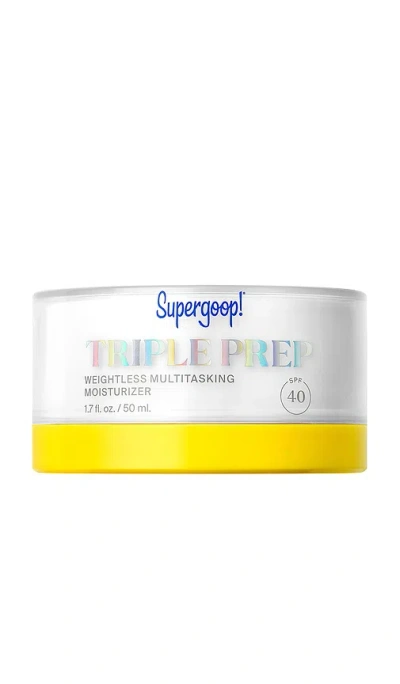 Supergoop Triple Prep Weightless Multitasking Moisturizer Spf 40 Sunscreen 1.7 Fl. Oz. ! In Transparent